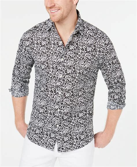 michael kors mens denim shirt|Michael Kors men's stretch shirt.